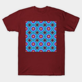 blue red moroccan tile pattern T-Shirt